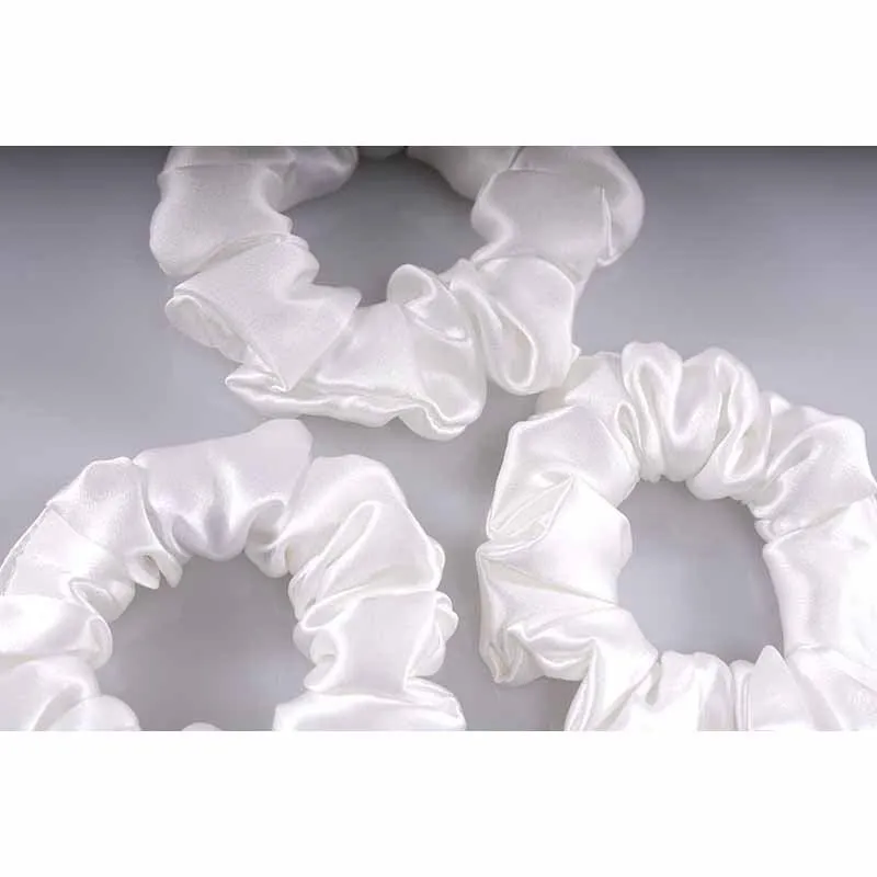 Midi Silk Scrunchies White - 3 Pack - Dropshipping