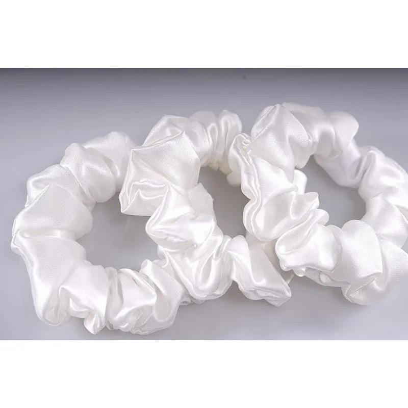 Midi Silk Scrunchies White - 3 Pack - Dropshipping