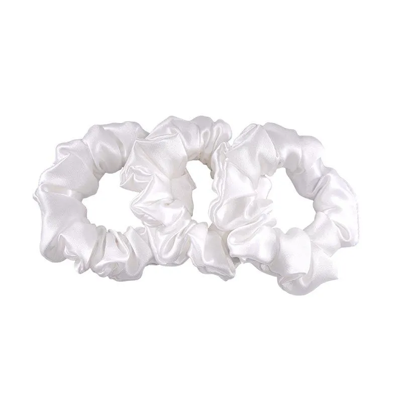 Midi Silk Scrunchies White - 3 Pack - Dropshipping