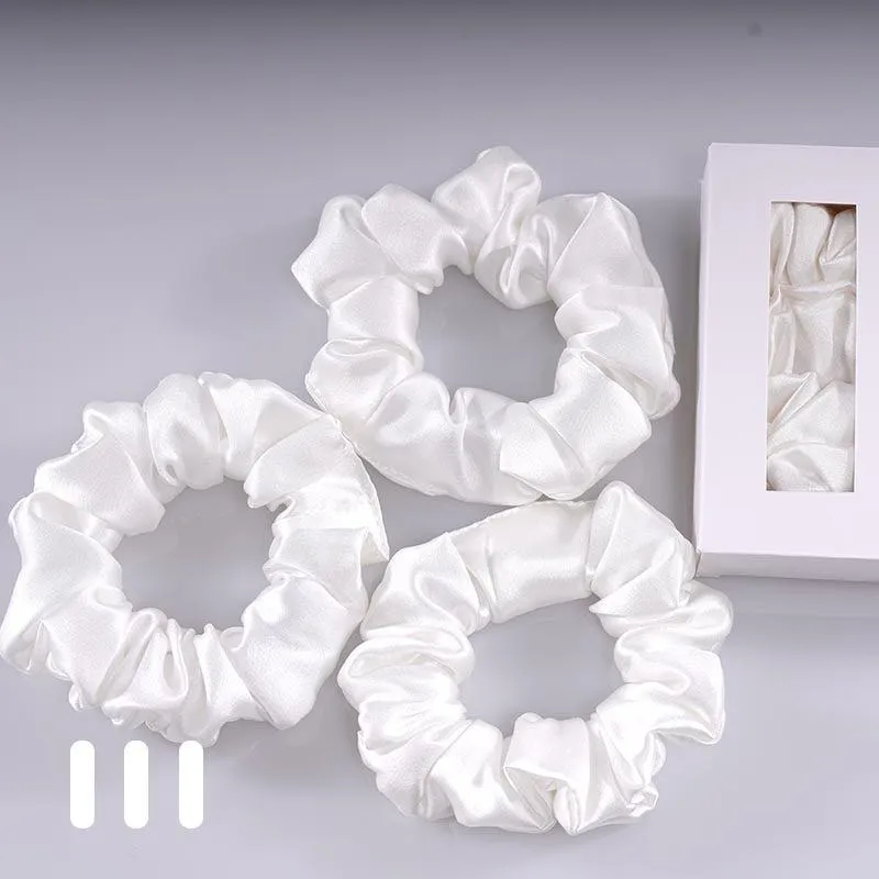 Midi Silk Scrunchies White - 3 Pack - Dropshipping