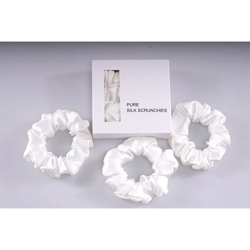 Midi Silk Scrunchies White - 3 Pack - Dropshipping