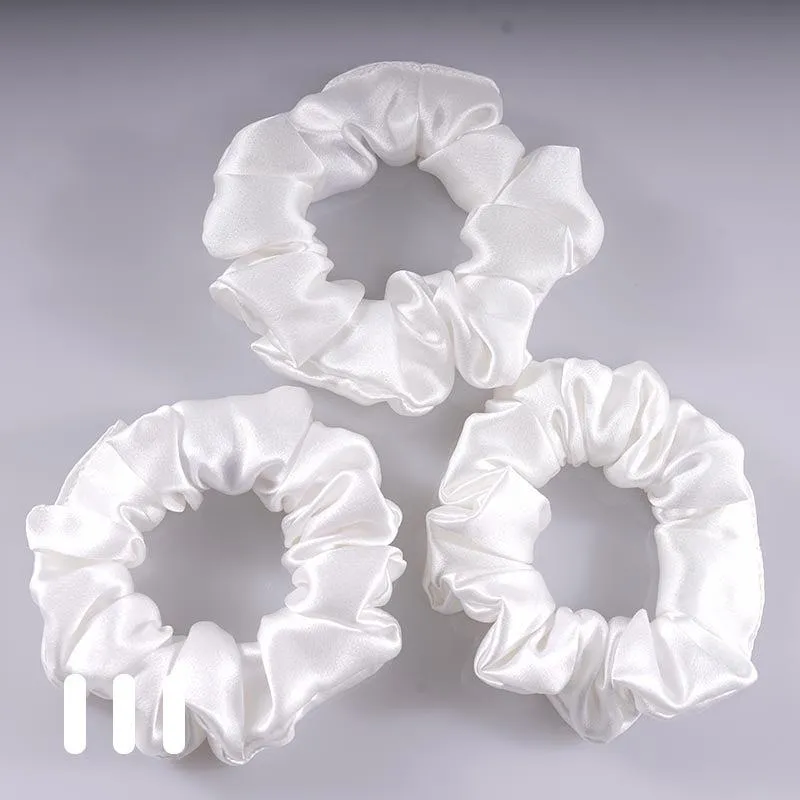 Midi Silk Scrunchies White - 3 Pack - Dropshipping