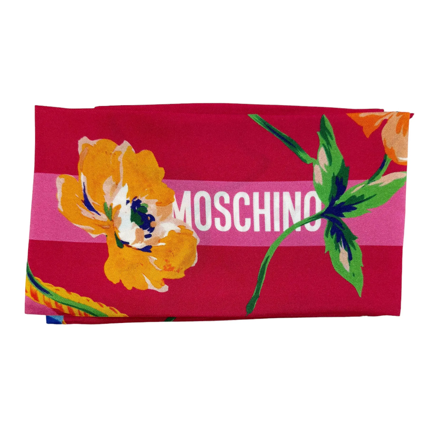 Moschino Twilly Pink Floral Design - Skinny Scarf SALE