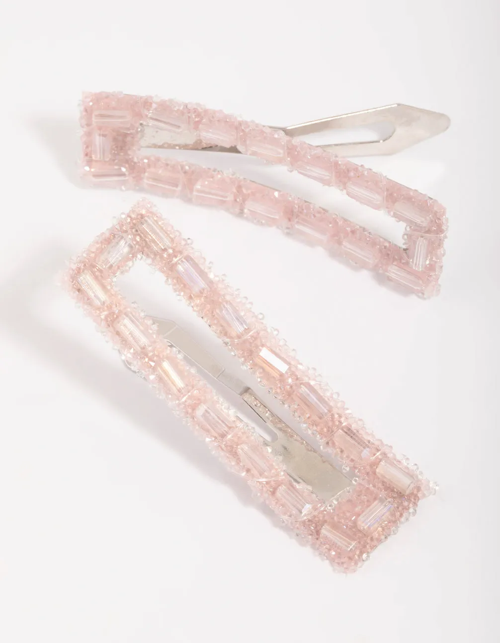 Pink Beaded Clips