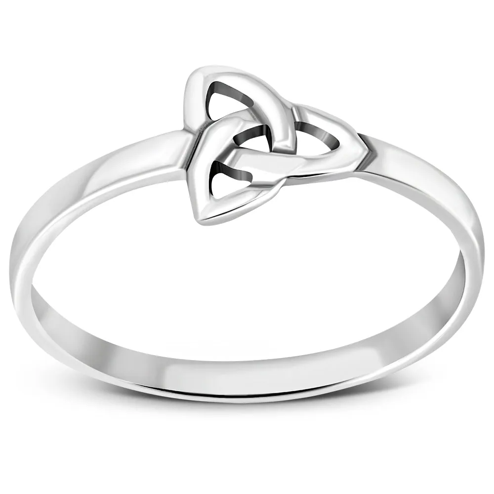 Plain Sterling Silver Celtic Trinity Knot Ring