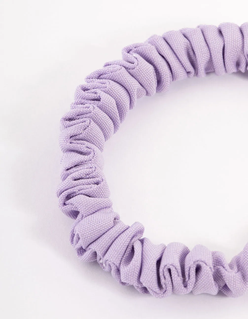 Purple Fabric Clamp Thin Scrunchie