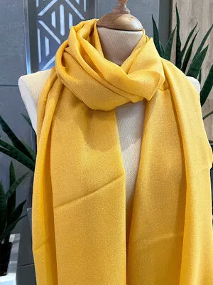 Rania Yellow Plain Pashmina Scarf