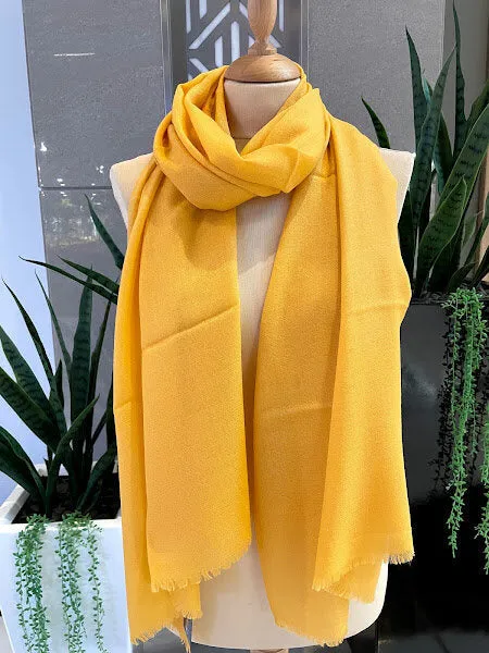 Rania Yellow Plain Pashmina Scarf