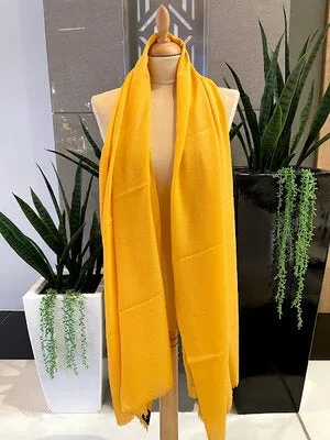 Rania Yellow Plain Pashmina Scarf