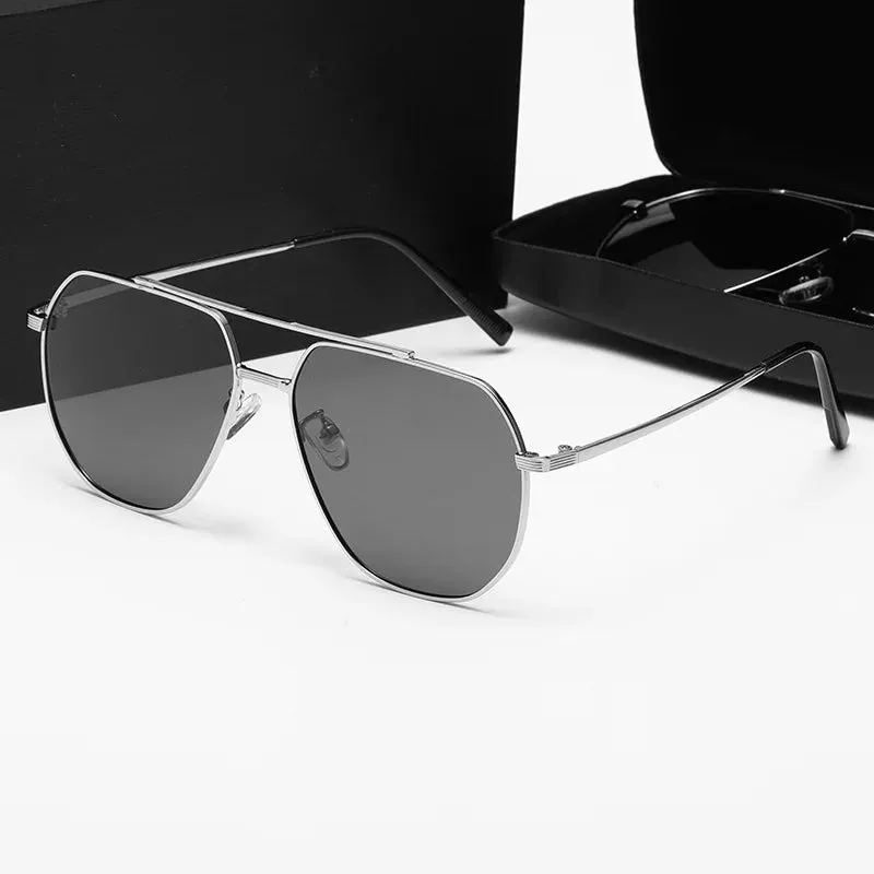 Retro Male Metal Sun Mirror Brand Street Polarized Men Luxurious Sunglasses