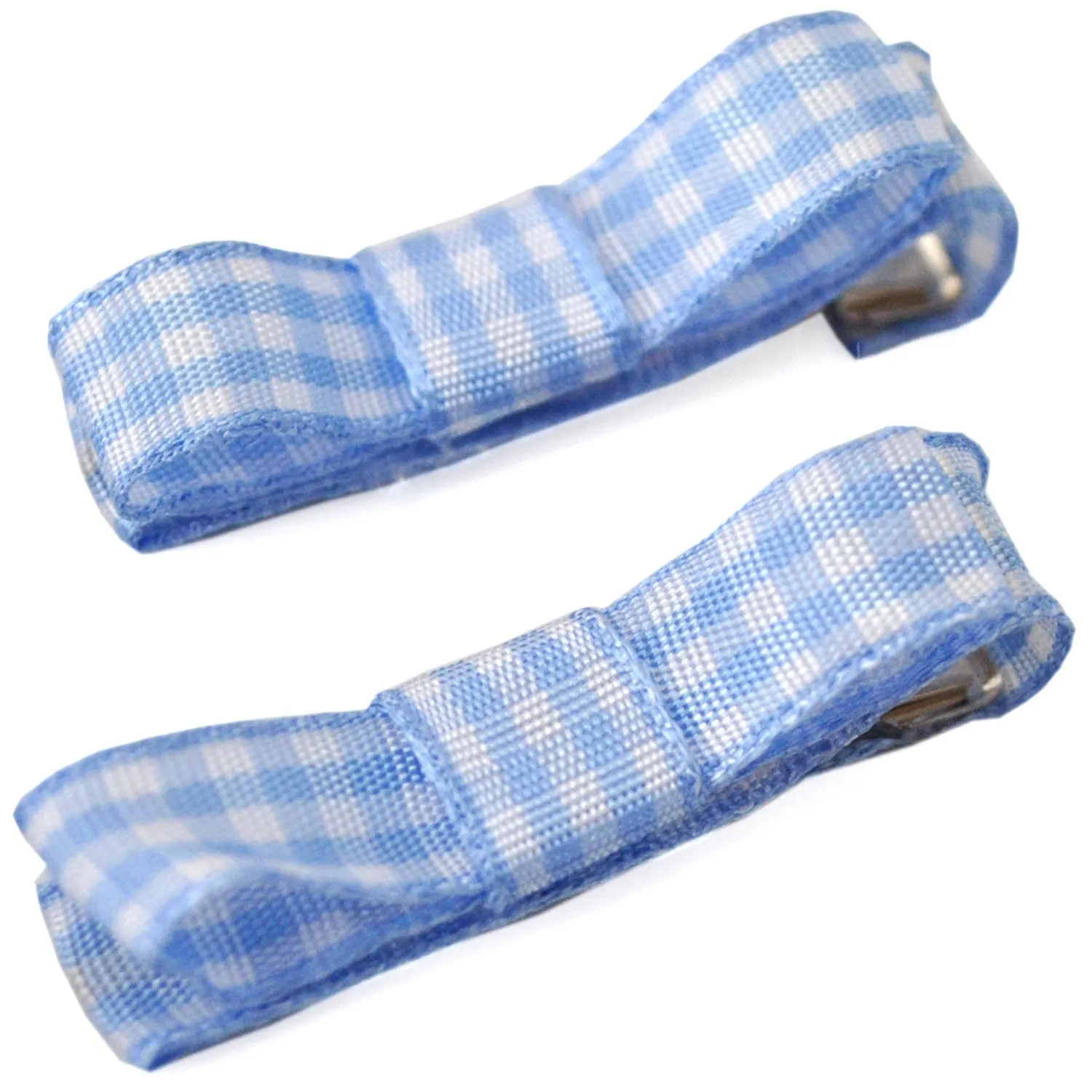 School Ribbon Clippies Sold in Pairs -  in Gingham Ribbon