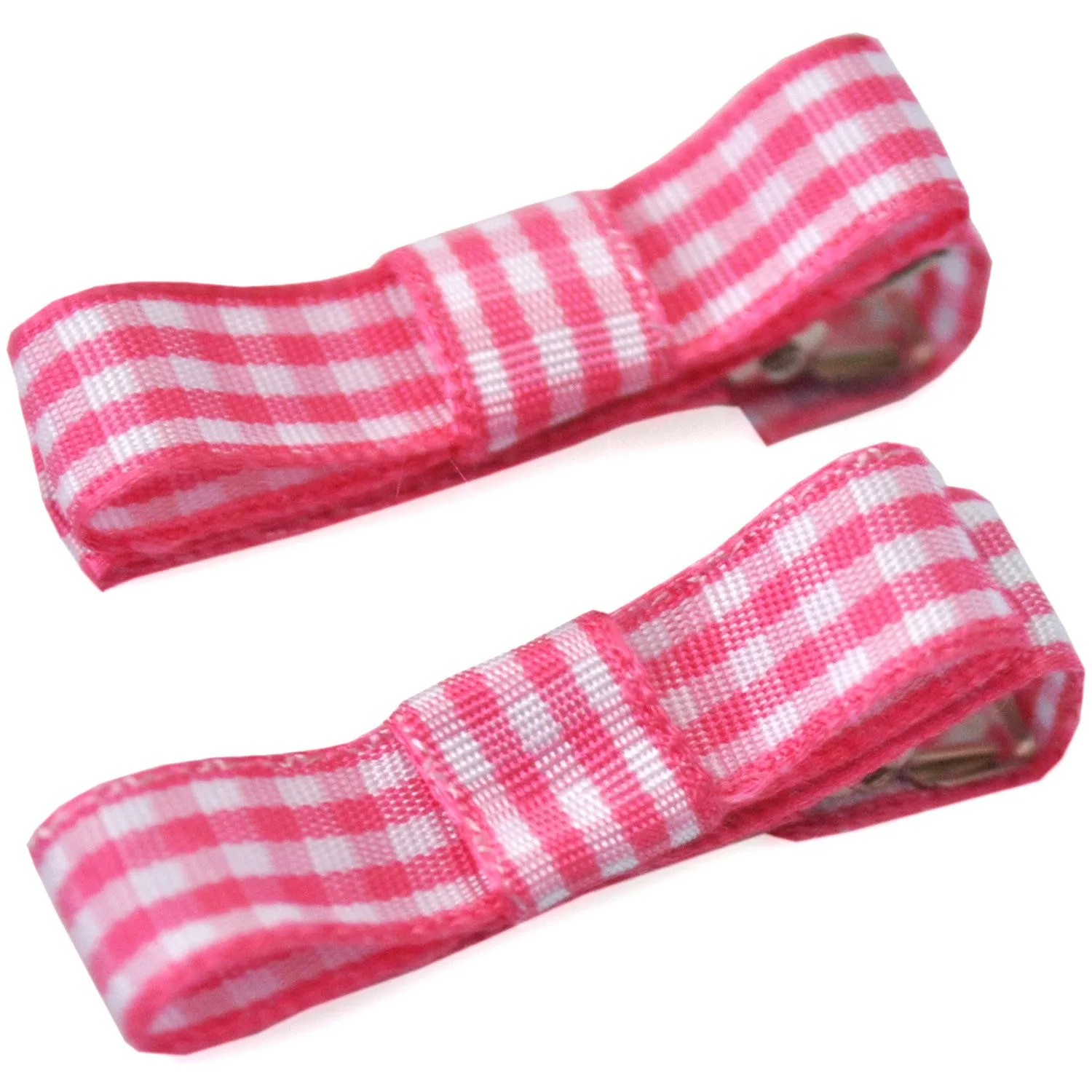 School Ribbon Clippies Sold in Pairs -  in Gingham Ribbon