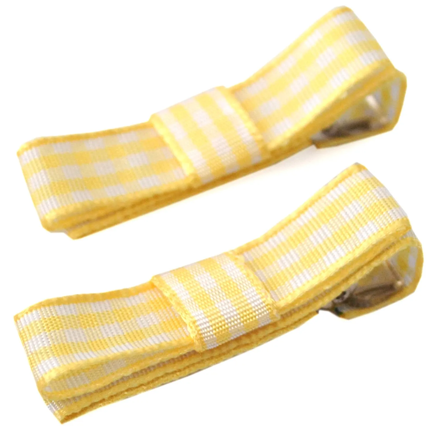 School Ribbon Clippies Sold in Pairs -  in Gingham Ribbon