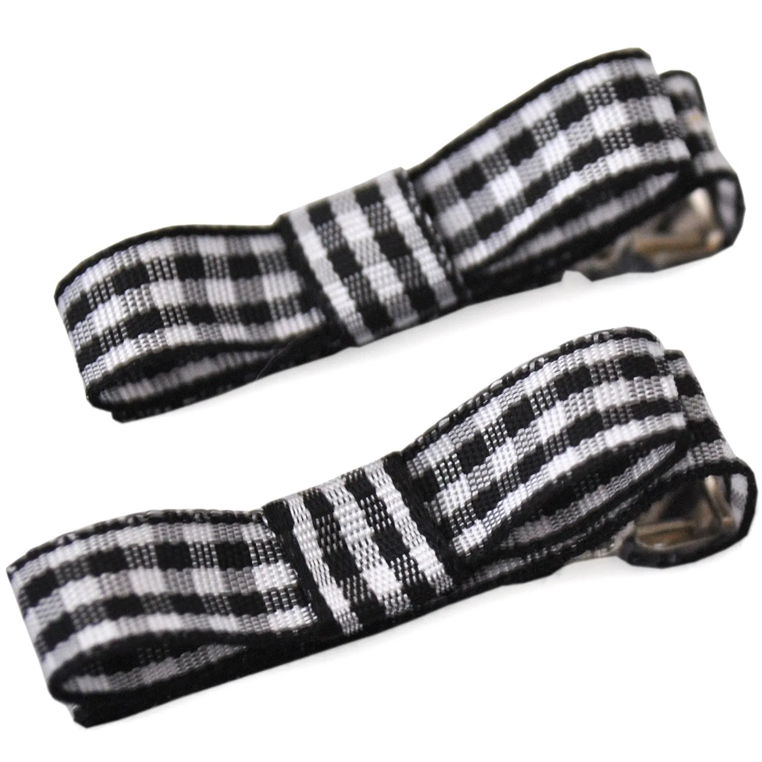 School Ribbon Clippies Sold in Pairs -  in Gingham Ribbon