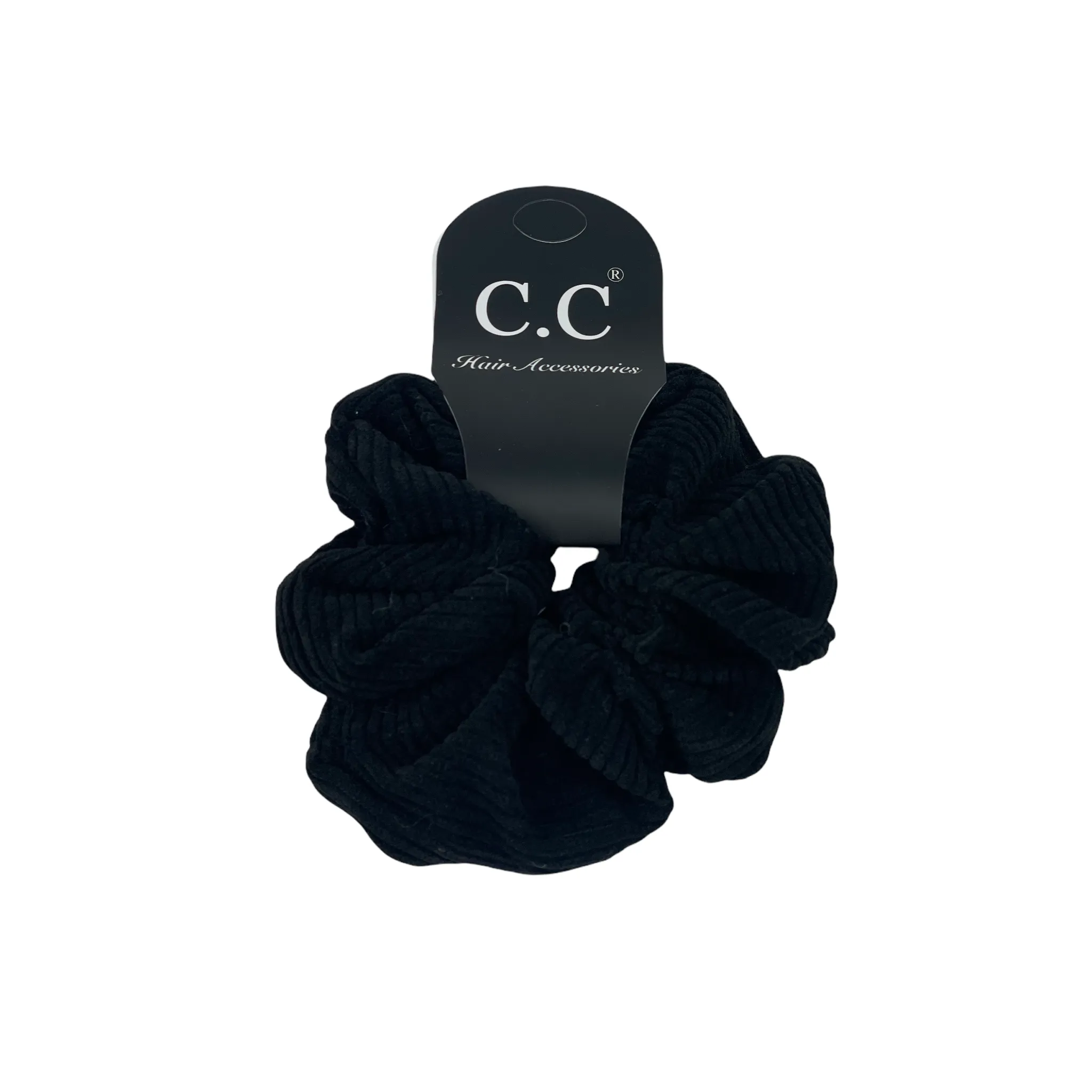 SCR-03 C.C CORDUROY SCRUNCHIE BLACK