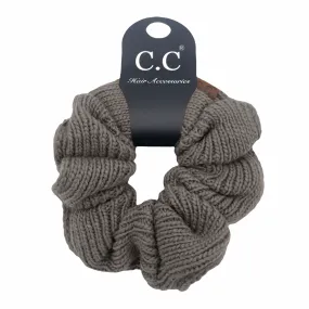 SCR-04 C.C KNIT SCRUNCHIE EARTH GREY