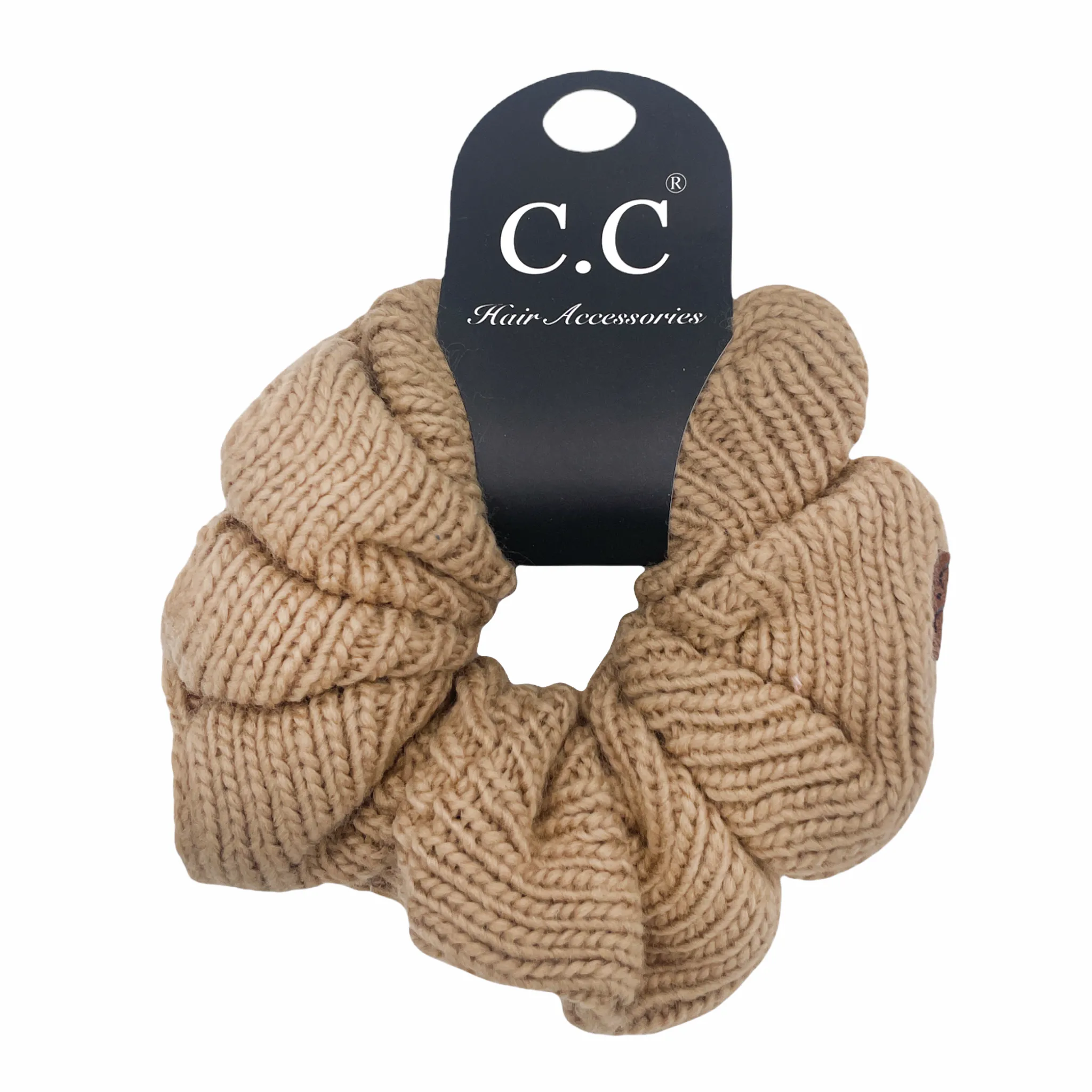 SCR-04 C.C KNIT SCRUNCHIE SAND