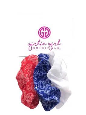 SCR-31-BAN Red/Wht/Blu Assorted Scrunchies