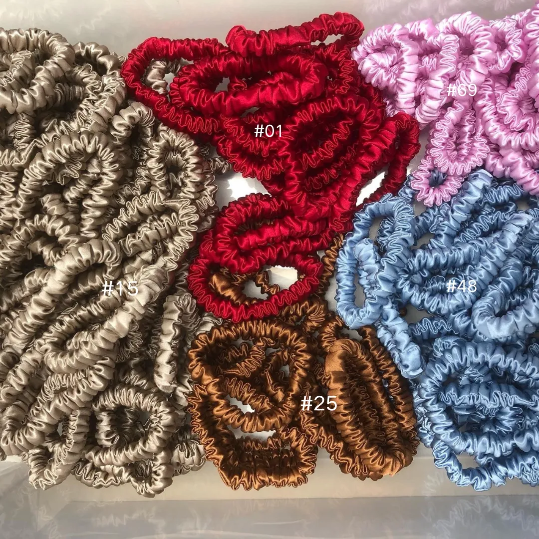 Sky Blue silk scrunchies mini