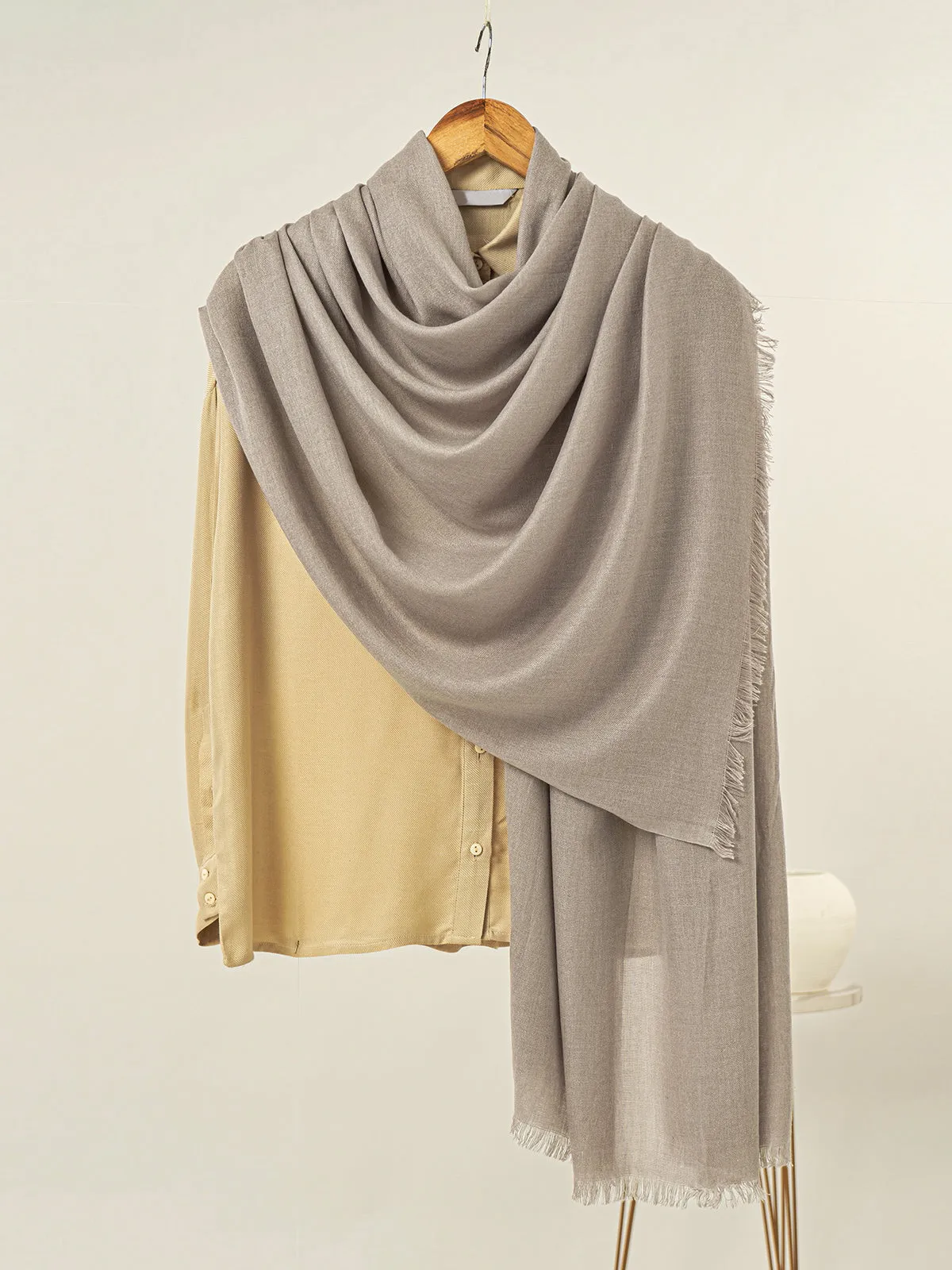 Solid Pashmina - Ash