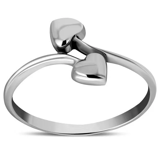 Sterling Silver Hearts Ring