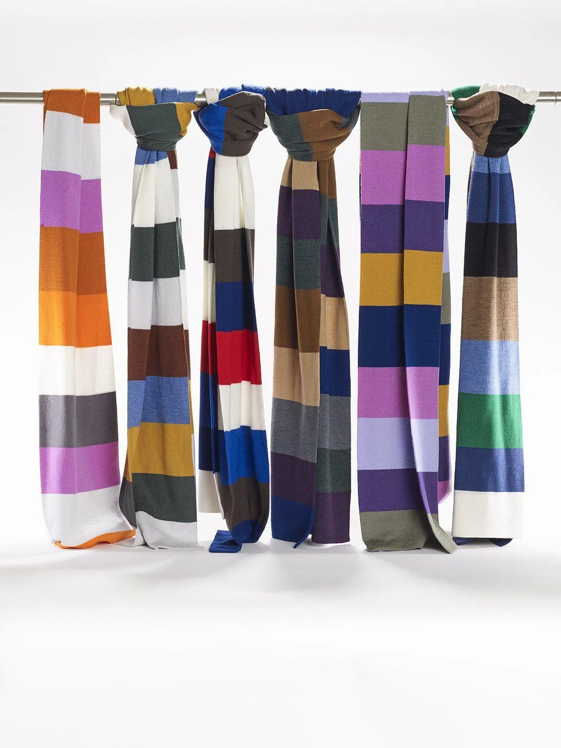 Striped Merino Wool Scarf Collection 3 Extra Fine