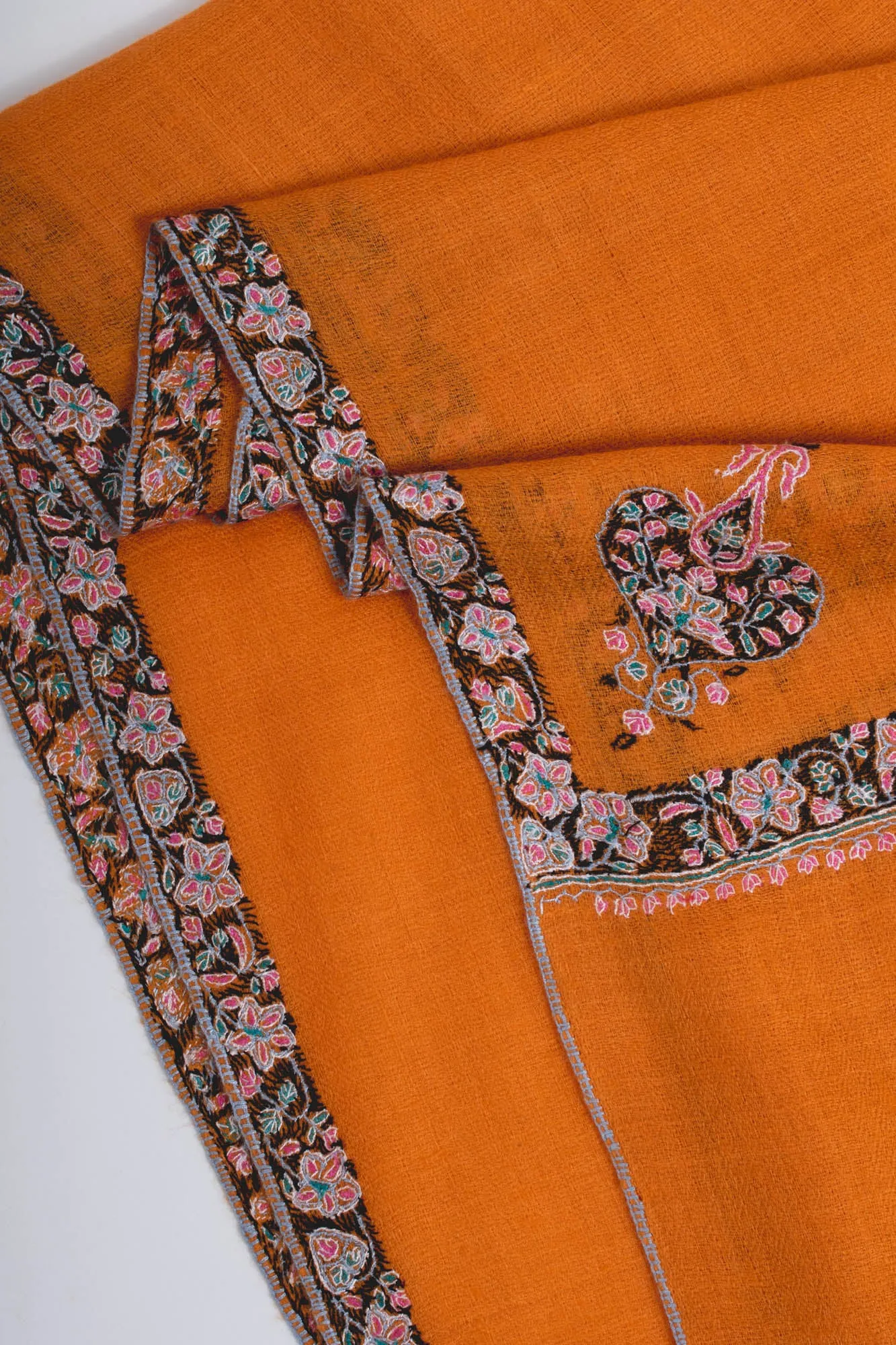 Tangerine Hand Embroidered Cashmere - SAN DIEGO