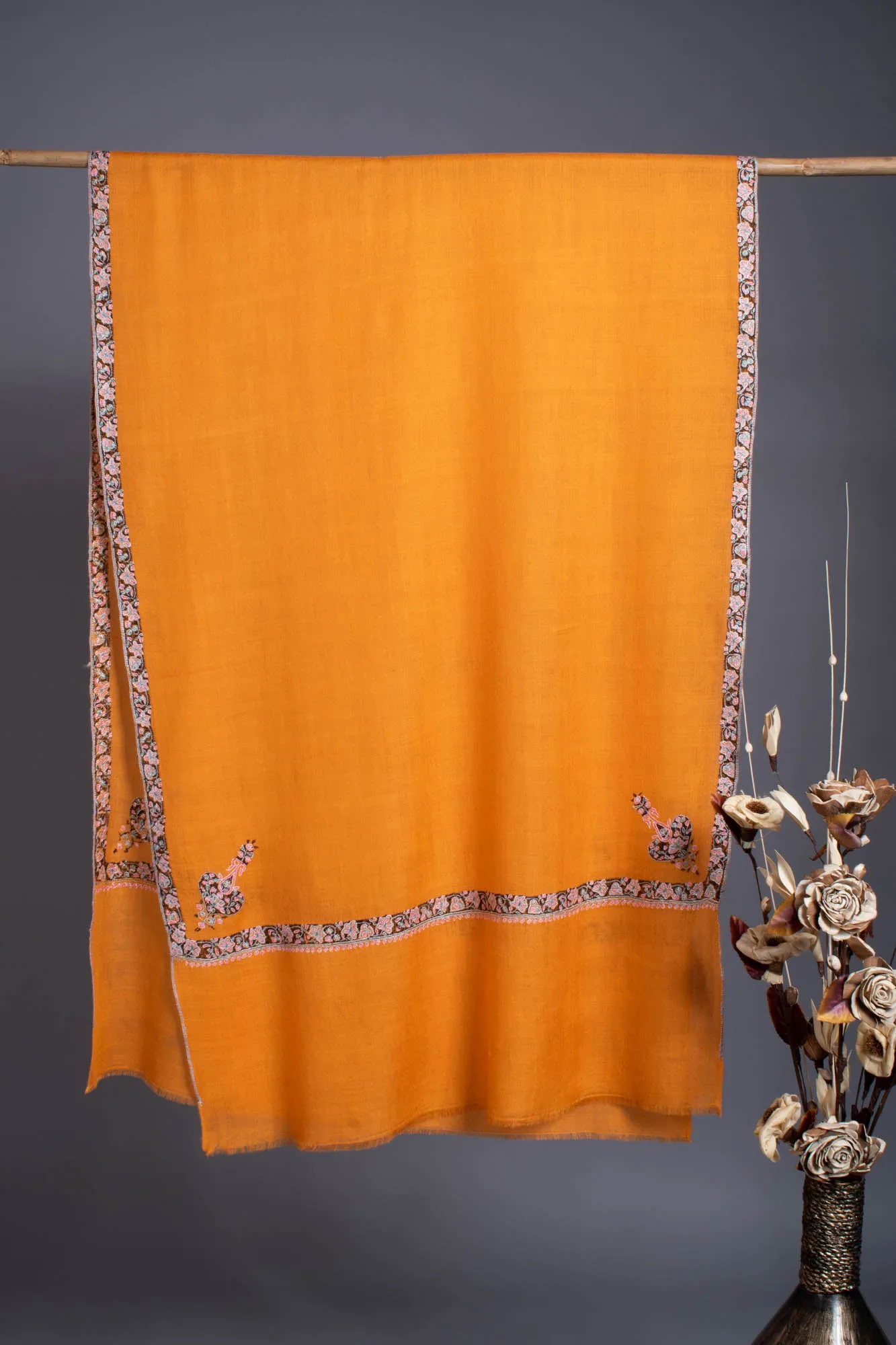 Tangerine Hand Embroidered Cashmere - SAN DIEGO