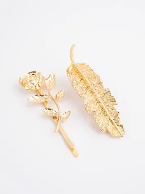 Textured Leaf Hair Clips