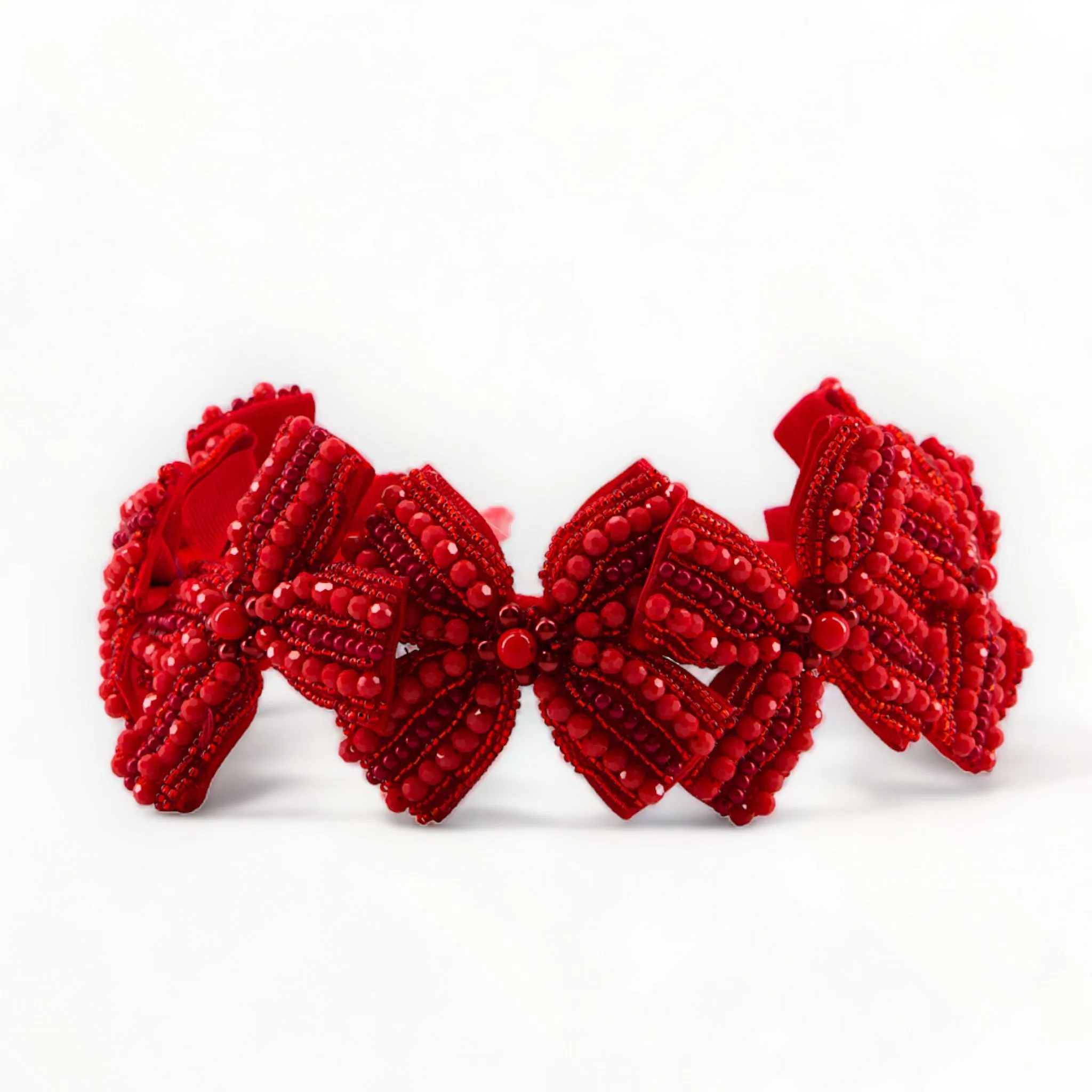 The Sariel Designer Girls Red Bow Headband