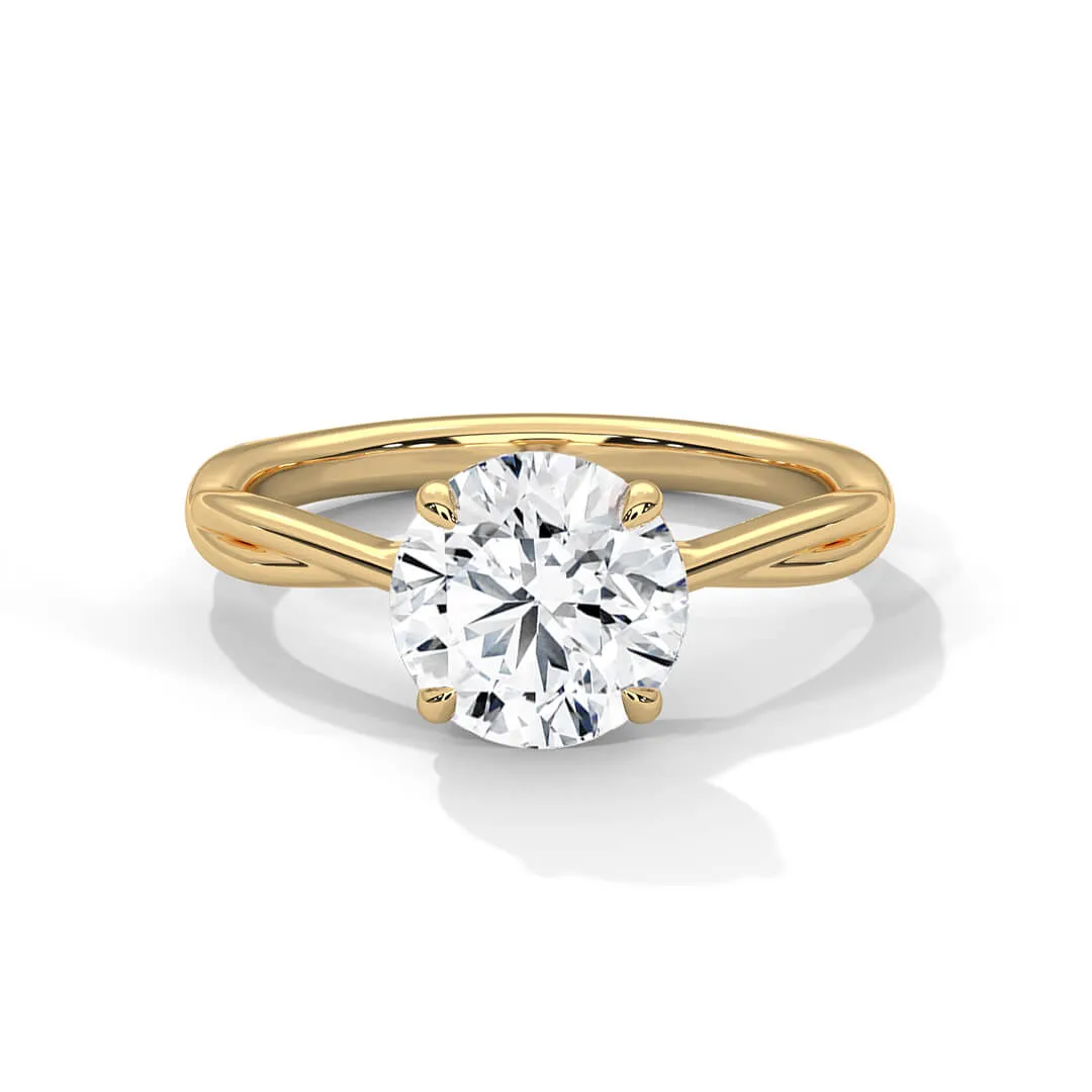 Tiana 2 Carat Solitaire Silver Ring | 22KT Gold Vermeil