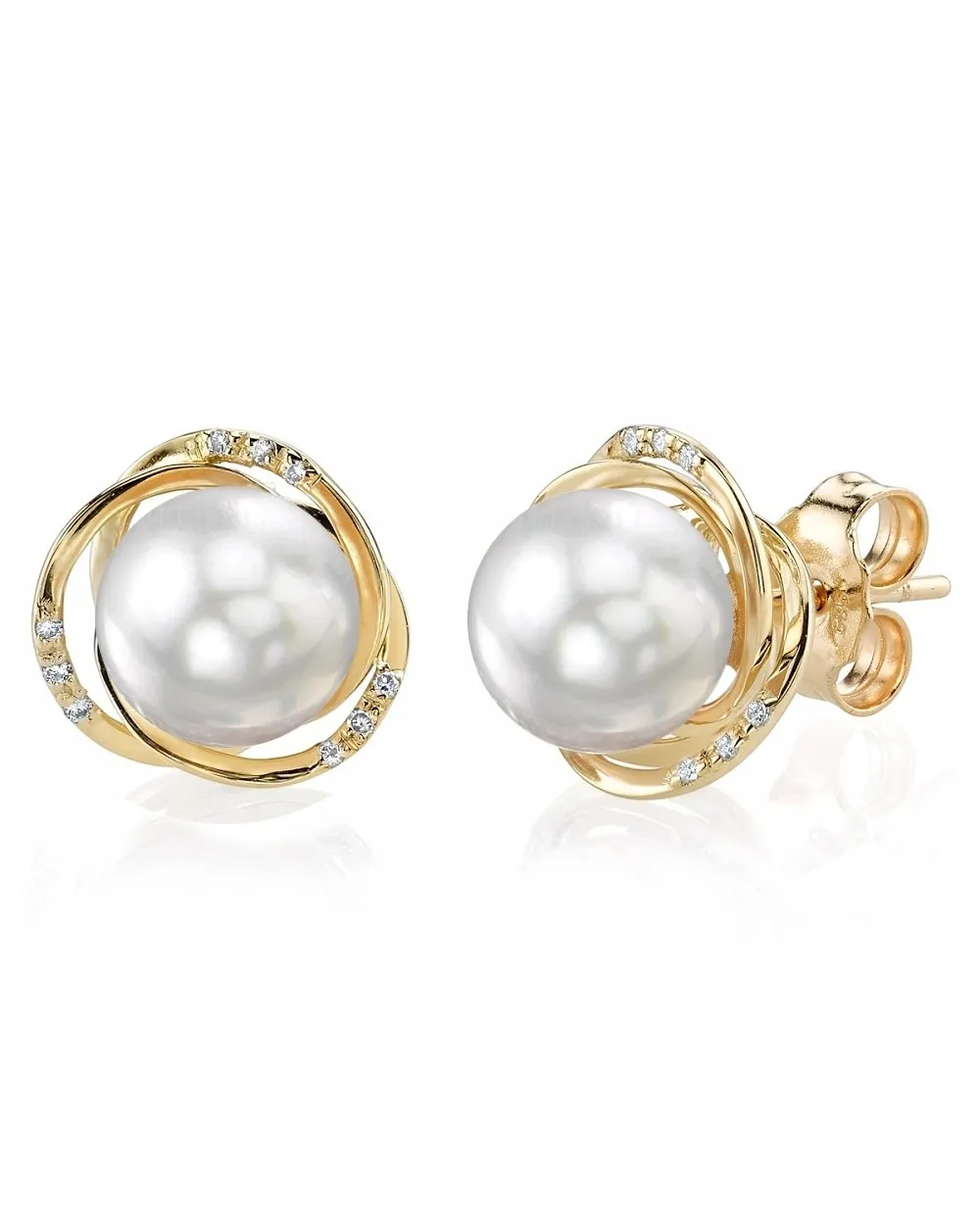 White South Sea Pearl and Diamond Khilana Stud Earrings