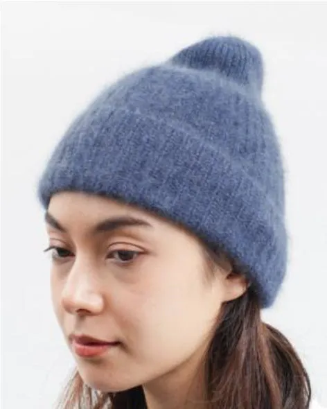 Wool Beanie in Blue