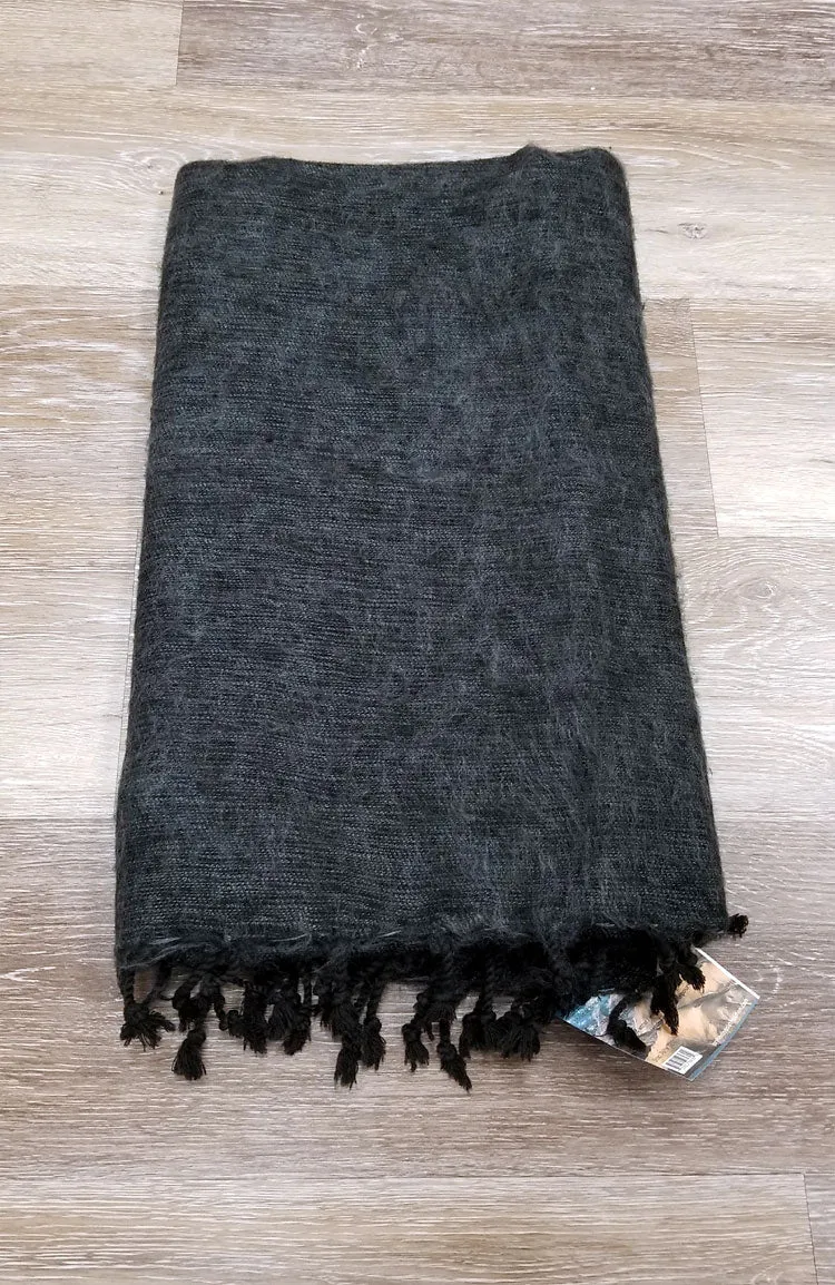 Yak Wool & Cotton Shawl ~ Charcoal